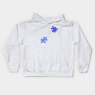 Blue and purple puzzle pieces Kids Hoodie